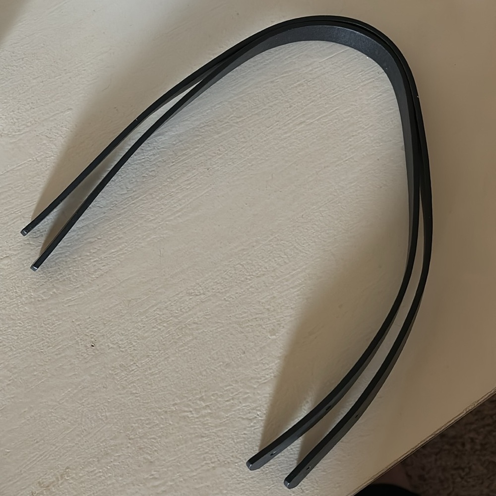 Black faux leather replacement straps for handbags